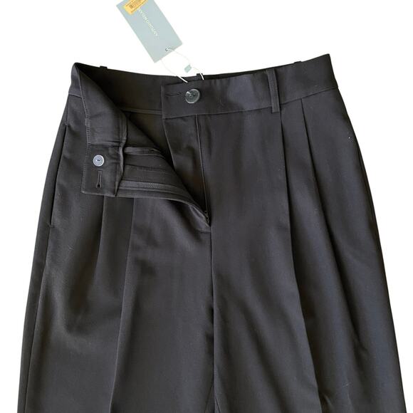 Antonio Melanie Ponte Emery Trouser Pants Sz 8 Black Pleated High Waisted Ankle - Picture 5 of 8